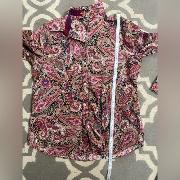 Womens's Chaps Paisley Button-Up Shirt Size Large - Picture 8 of 9